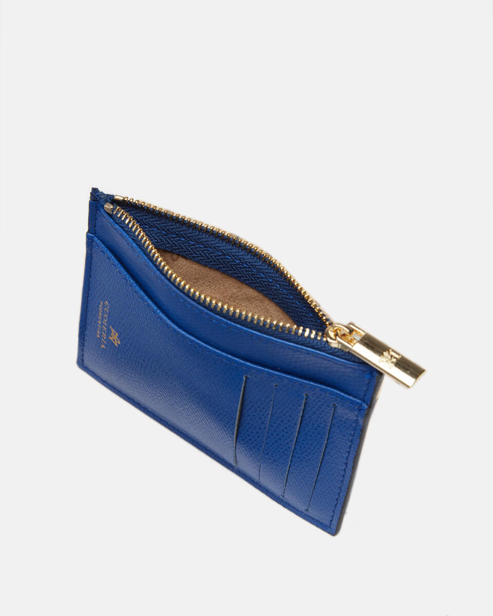 Kartenhalter mit Reißverschluss Blitzblau  - Zubehor - Special Price - Cuoieria Fiorentina