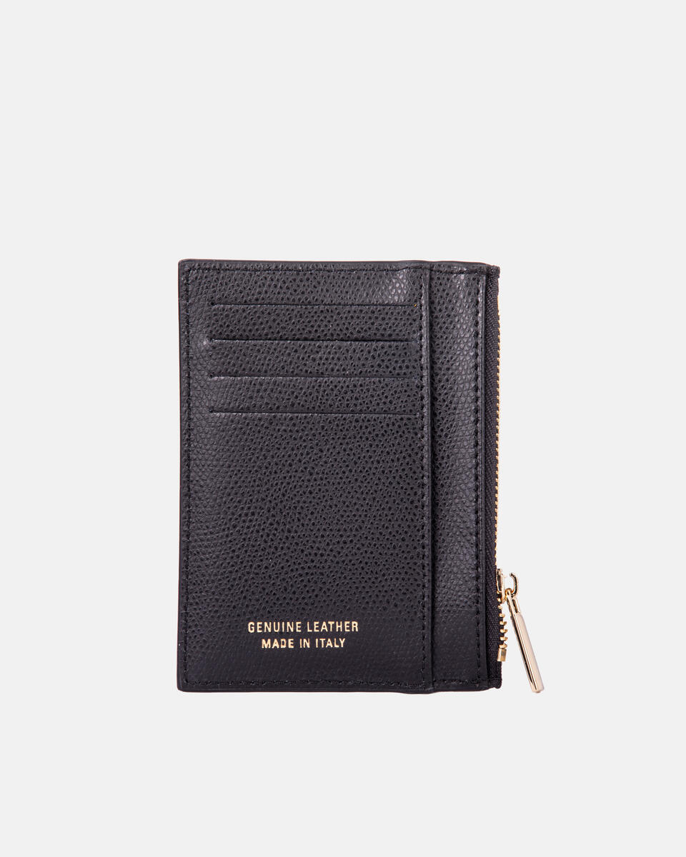 Kartenhalter mit Reißverschluss Schwarz  - Damen Brieftaschen - Damen Brieftaschen - Brieftaschen - Cuoieria Fiorentina