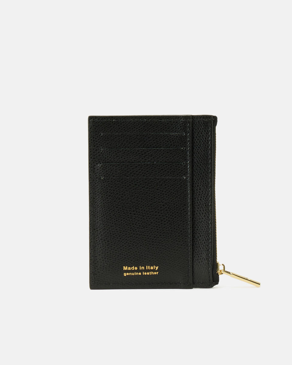 Kartenhalter mit Reißverschluss Schwarz  - Damen Brieftaschen - Damen Brieftaschen - Brieftaschen - Cuoieria Fiorentina