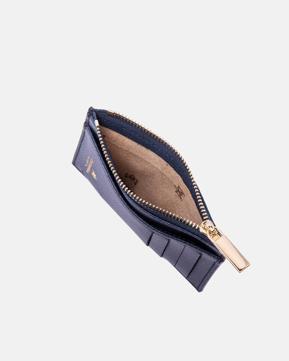 Kartenhalter mit Reißverschluss Navy  - Damen Brieftaschen - Damen Brieftaschen - Brieftaschen - Cuoieria Fiorentina