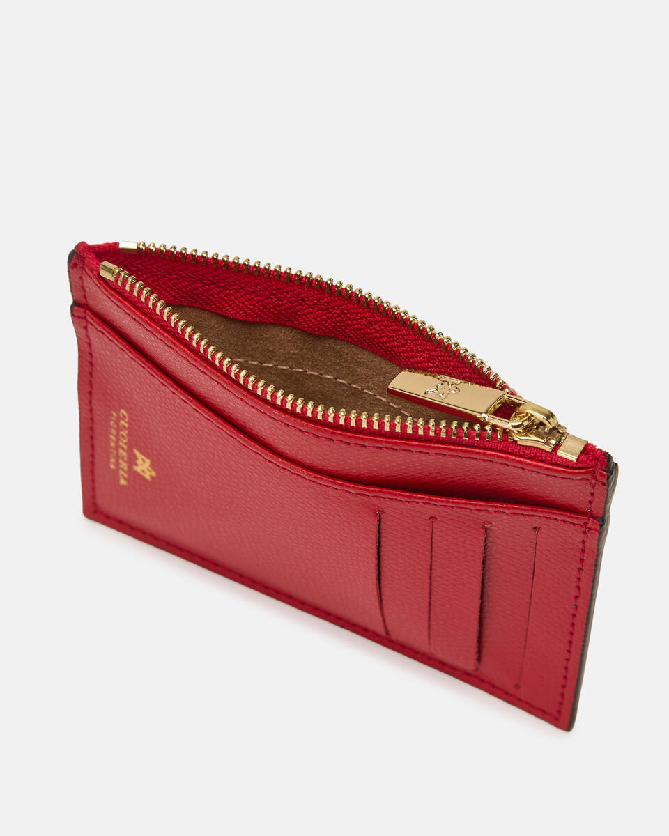 Kartenhalter mit Reißverschluss Tomato  - Cuoieria Fiorentina