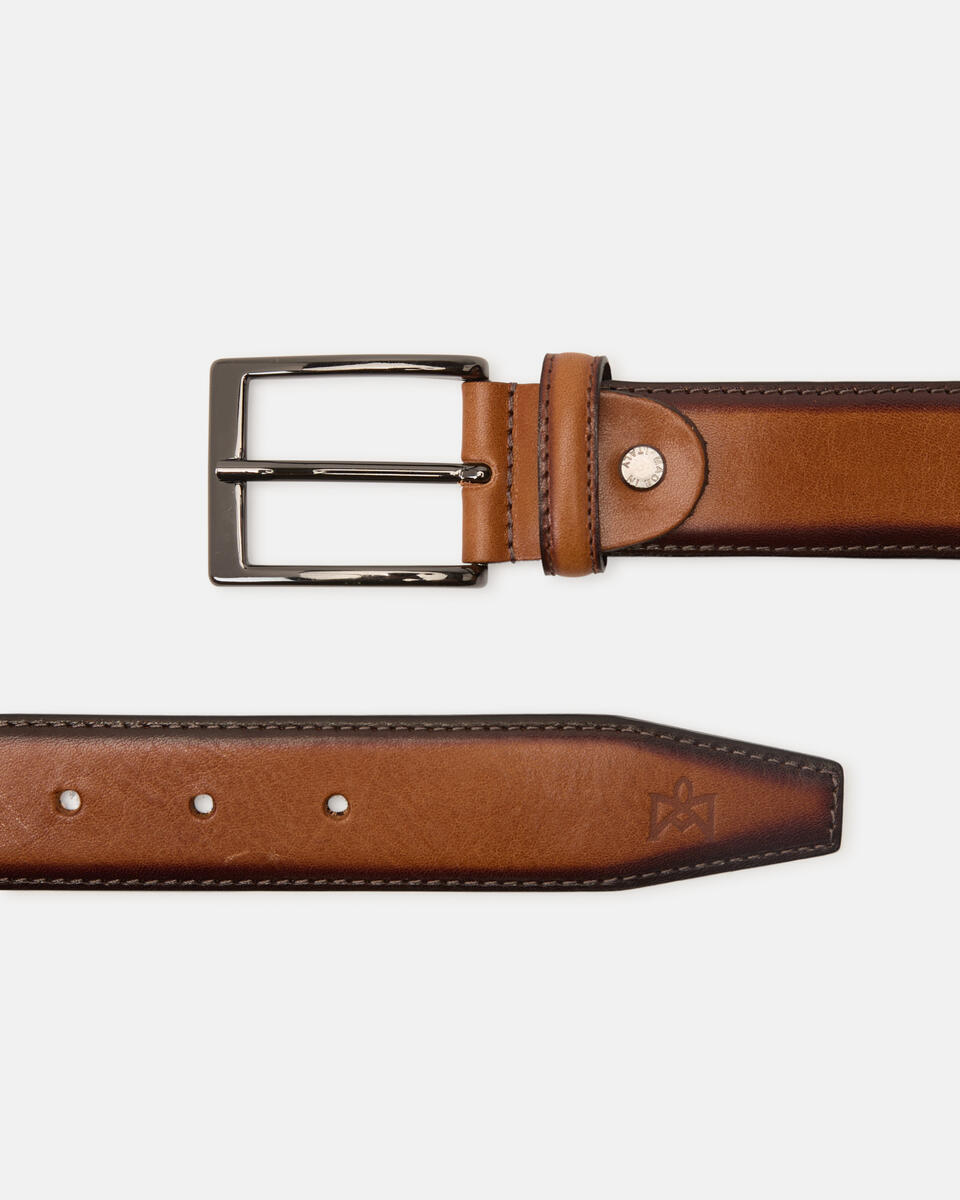 Schattierter Leder-Gürtel Miele  - Herren Gürtel - Gürtel - Cuoieria Fiorentina