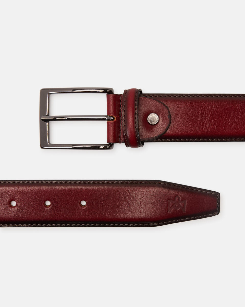 Schattierter Leder-Gürtel Rot  - Herren Gürtel - Gürtel - Cuoieria Fiorentina