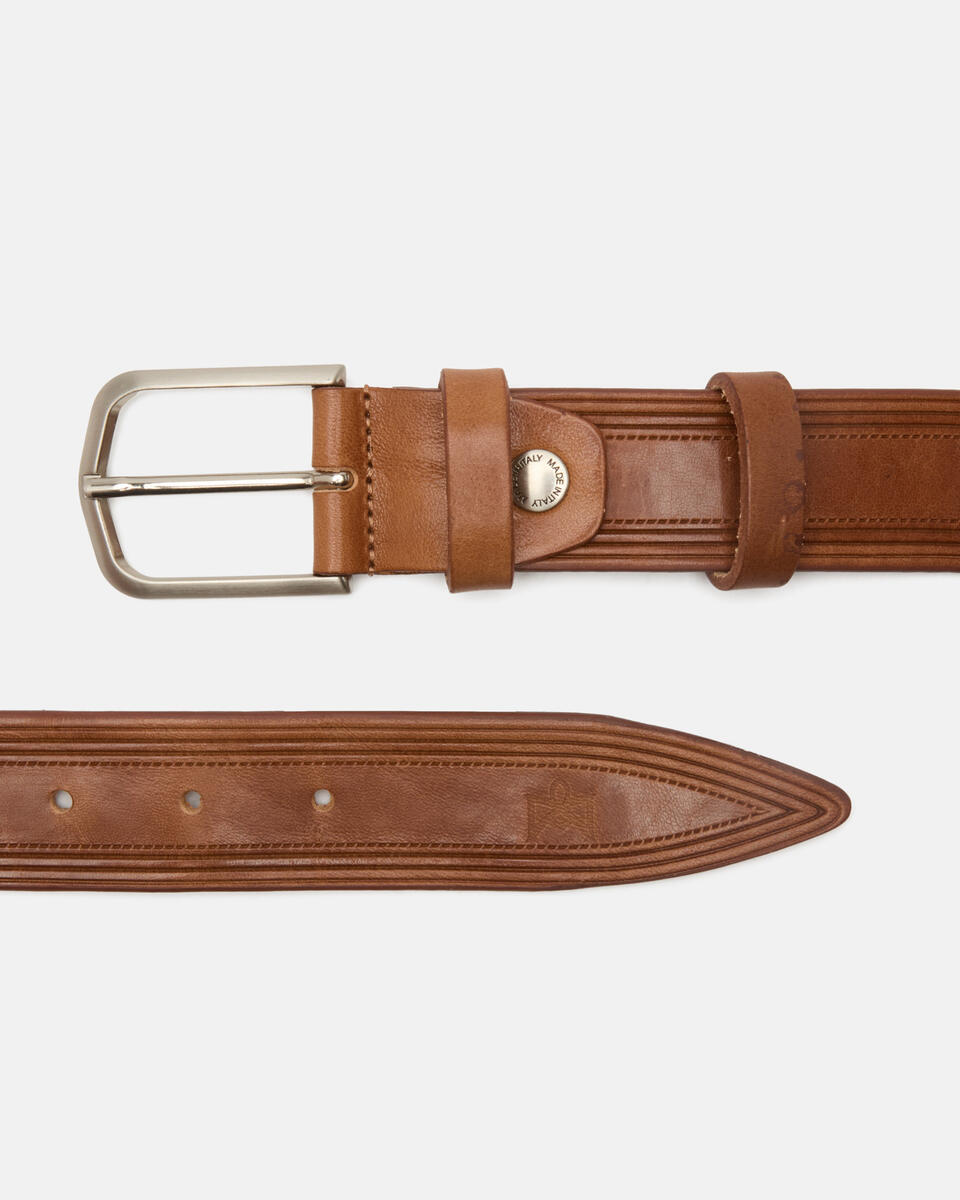 Gürtel mit Muster Karamell  - Herren Gürtel - Gürtel - Cuoieria Fiorentina