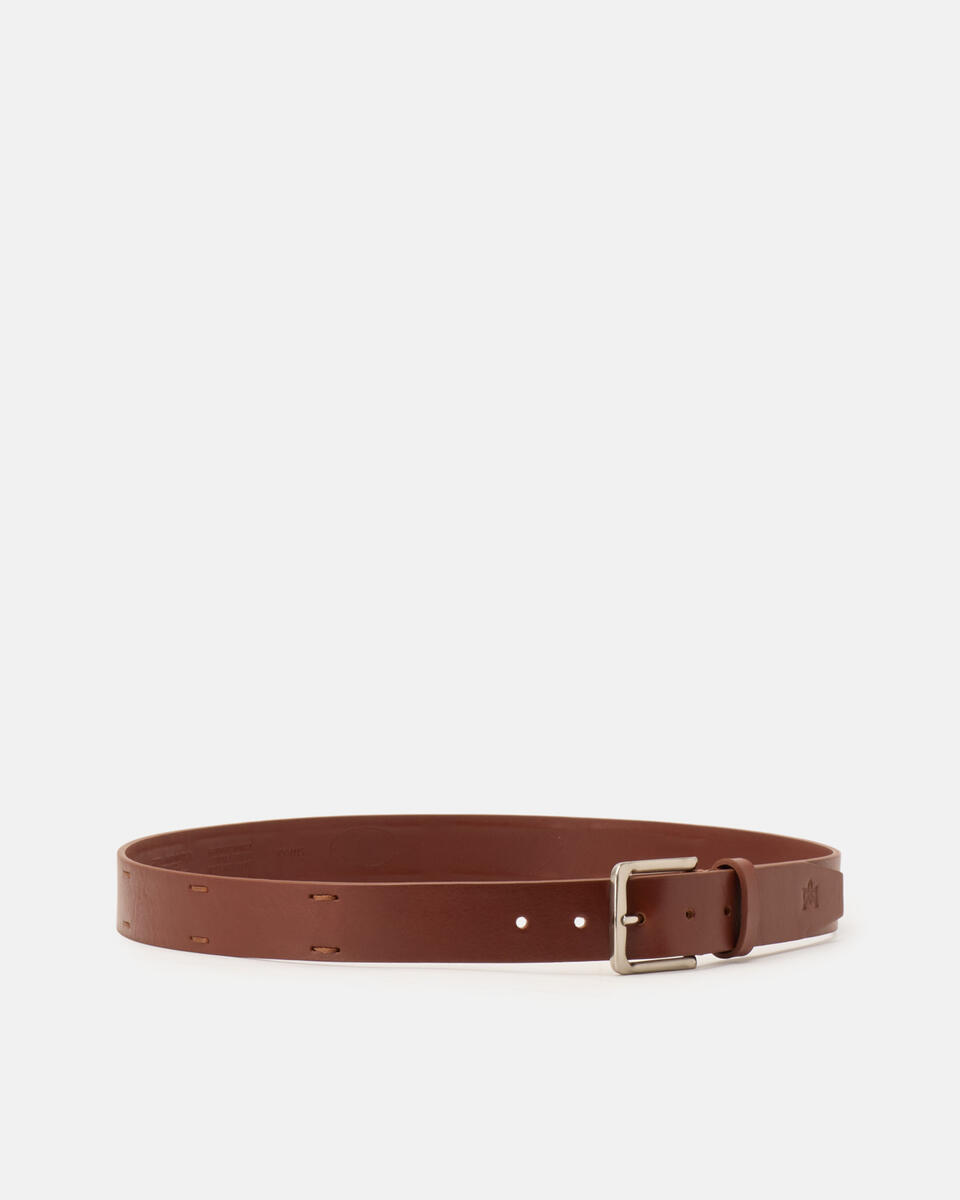 Gürtel mit Flechtdetails Lederbraun  - Herren Gürtel - Gürtel - Cuoieria Fiorentina