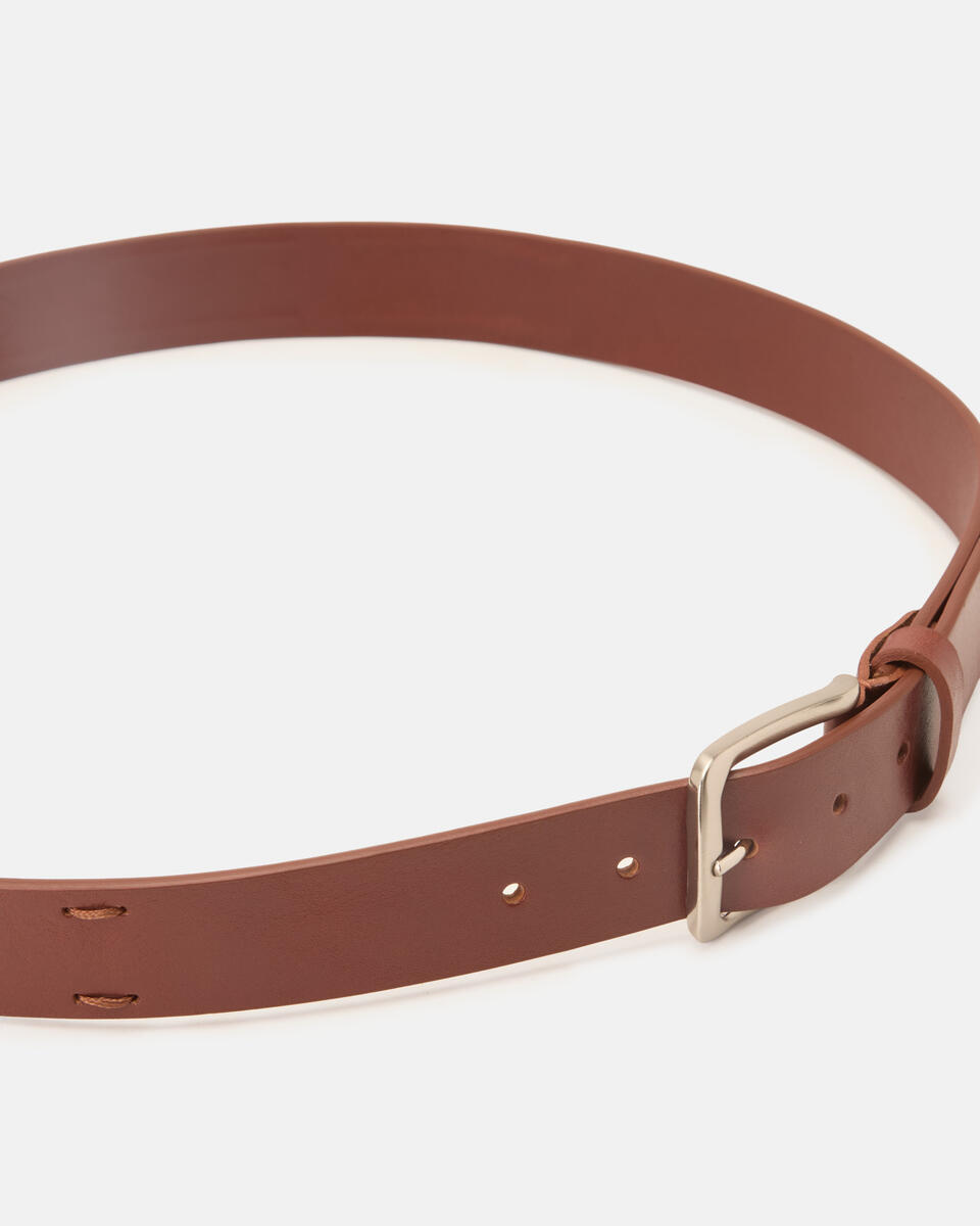 Gürtel mit Flechtdetails Lederbraun  - Herren Gürtel - Gürtel - Cuoieria Fiorentina