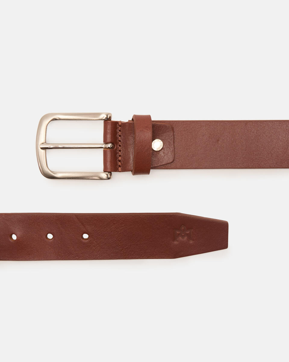 Gürtel mit Flechtdetails Lederbraun  - Herren Gürtel - Gürtel - Cuoieria Fiorentina