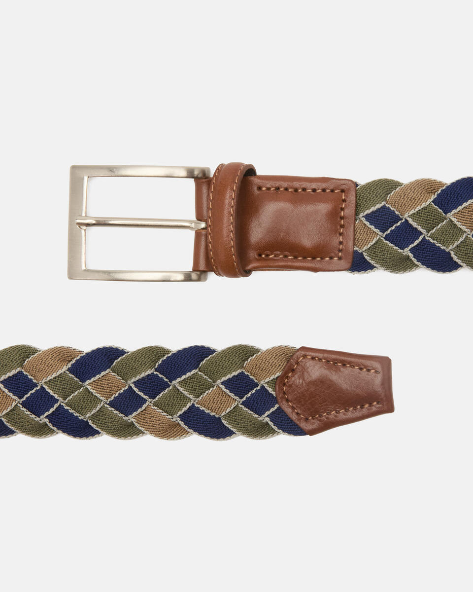 Geflochtener Gürtel Blau grün  - Herren Gürtel - Gürtel - Cuoieria Fiorentina