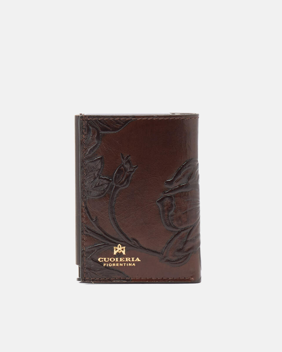 KARTENHALTER MIT SCHNAPPVERSCHLUSS Mahagoni  - Damen Brieftaschen - Brieftaschen - Cuoieria Fiorentina