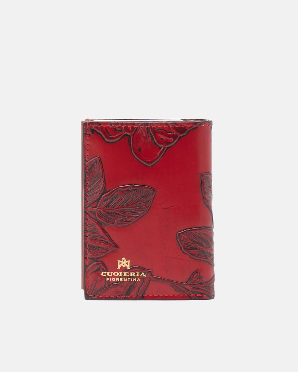 KARTENHALTER MIT SCHNAPPVERSCHLUSS Rot  - Damen Brieftaschen - Brieftaschen - Cuoieria Fiorentina