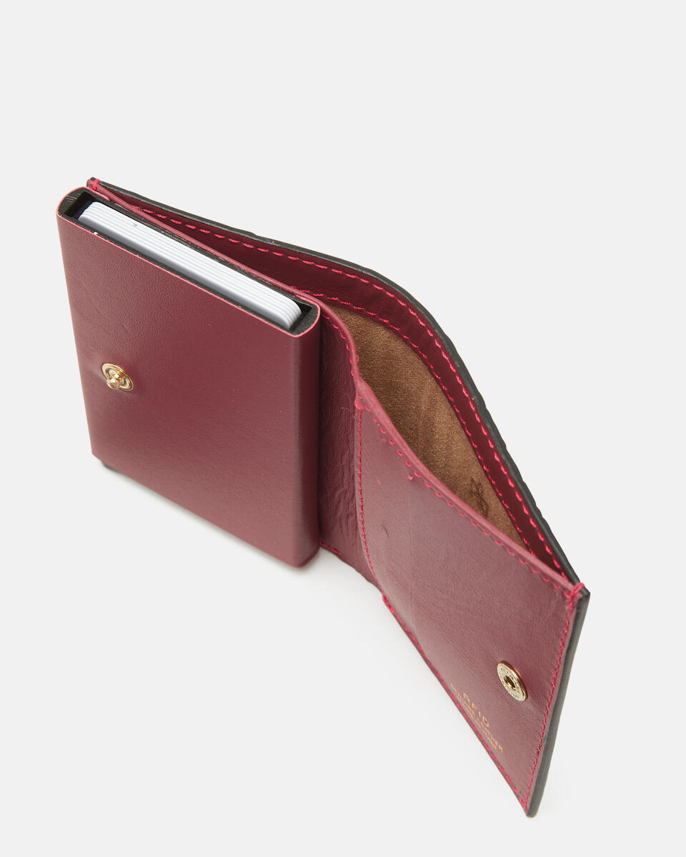 KARTENHALTER MIT SCHNAPPVERSCHLUSS Rot  - Damen Brieftaschen - Brieftaschen - Cuoieria Fiorentina