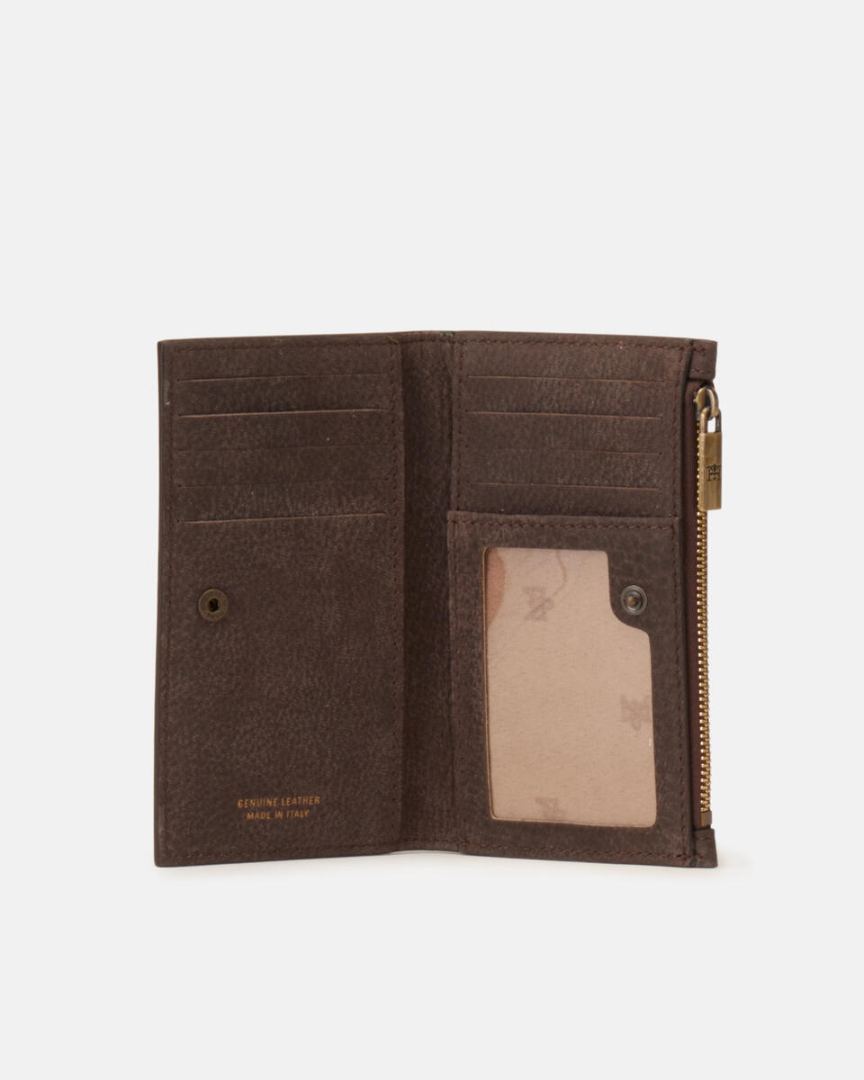 Vertikale Kartenhalter Schokolade  - Damen Brieftaschen - Damen Brieftaschen - Brieftaschen - Cuoieria Fiorentina