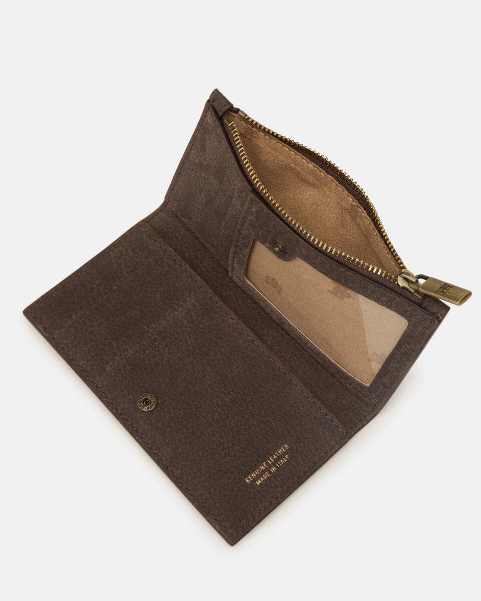 Vertikale Kartenhalter Schokolade  - Damen Brieftaschen - Damen Brieftaschen - Brieftaschen - Cuoieria Fiorentina