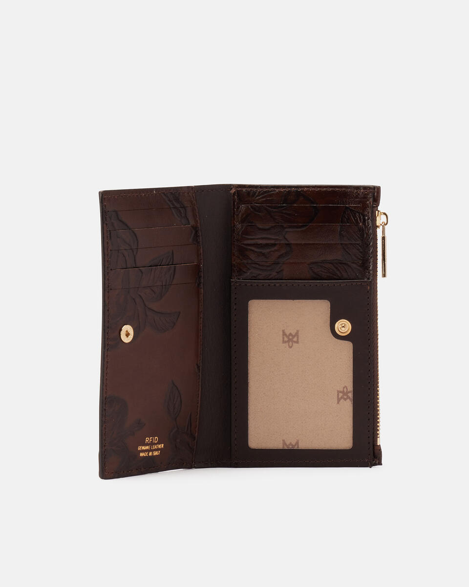 Vertikale Kartenhalter Mahagoni  - Damen Brieftaschen - Brieftaschen - Cuoieria Fiorentina