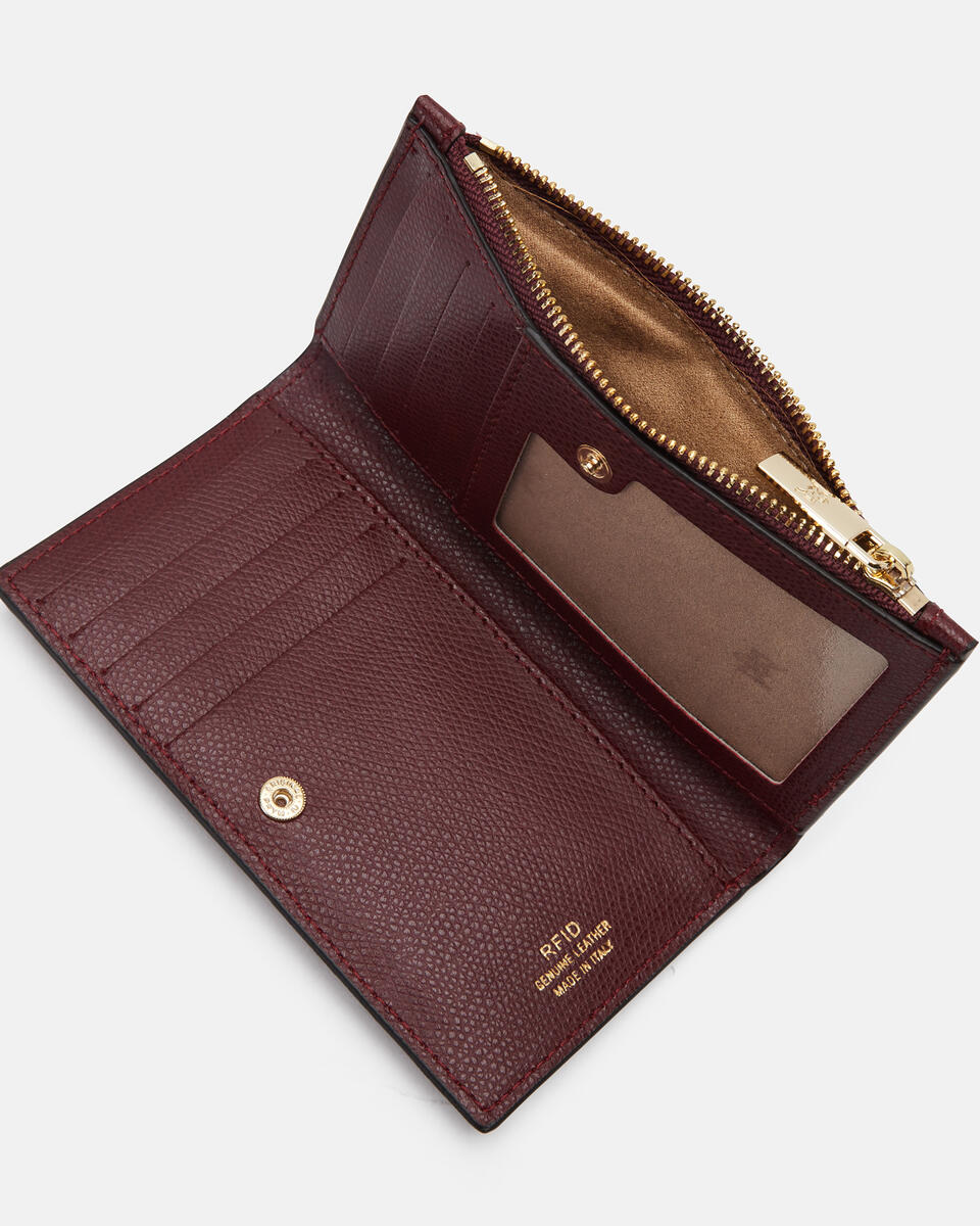 Vertikale Kartenhalter Bordeaux  - Damen Brieftaschen - Damen Brieftaschen - Brieftaschen - Cuoieria Fiorentina