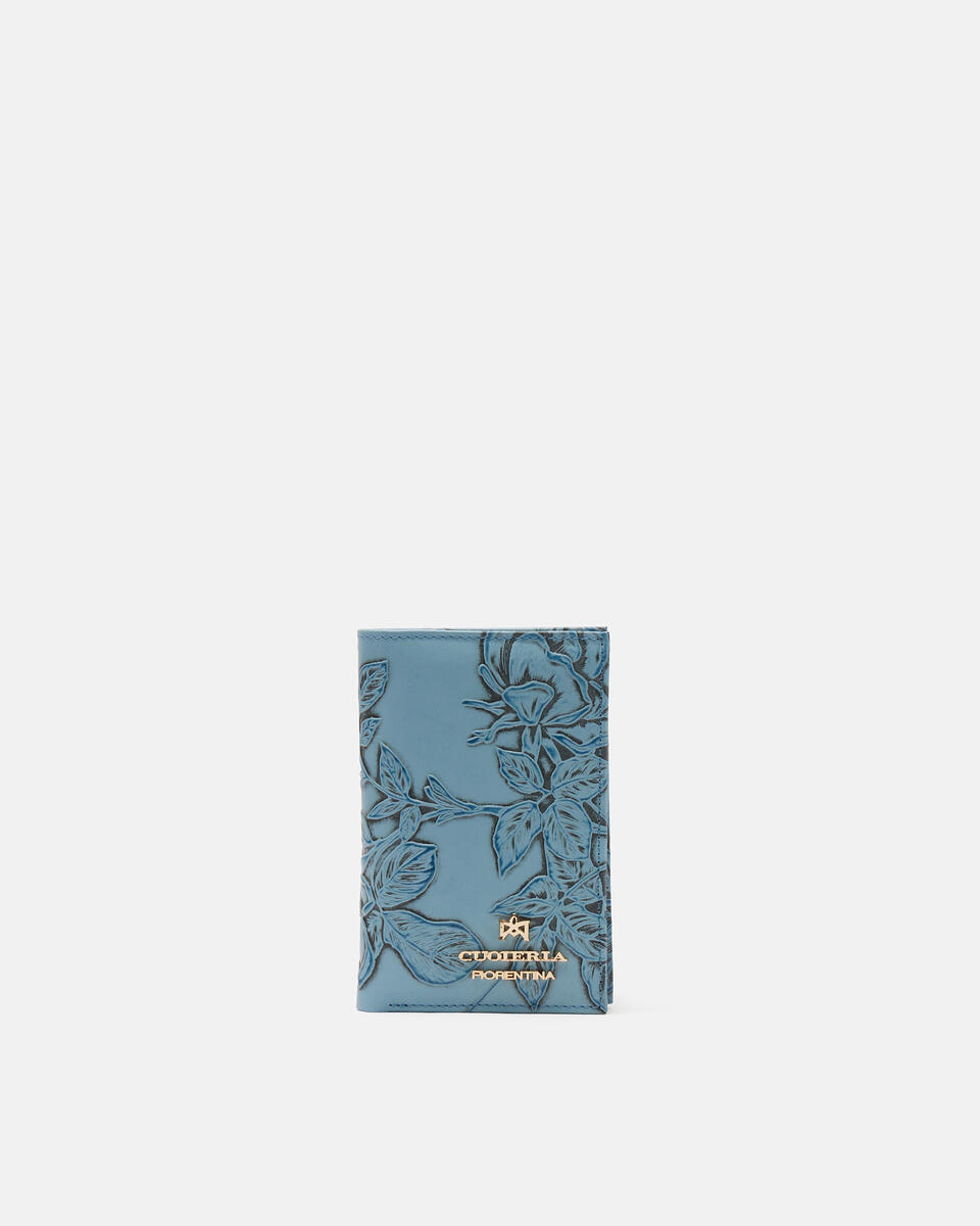 Vertikale Brieftasche Hellblau  - Damen Brieftaschen - Brieftaschen - Cuoieria Fiorentina