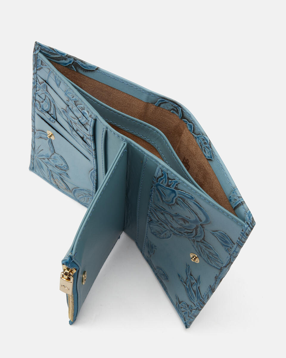 Vertikale Brieftasche Hellblau  - Damen Brieftaschen - Brieftaschen - Cuoieria Fiorentina