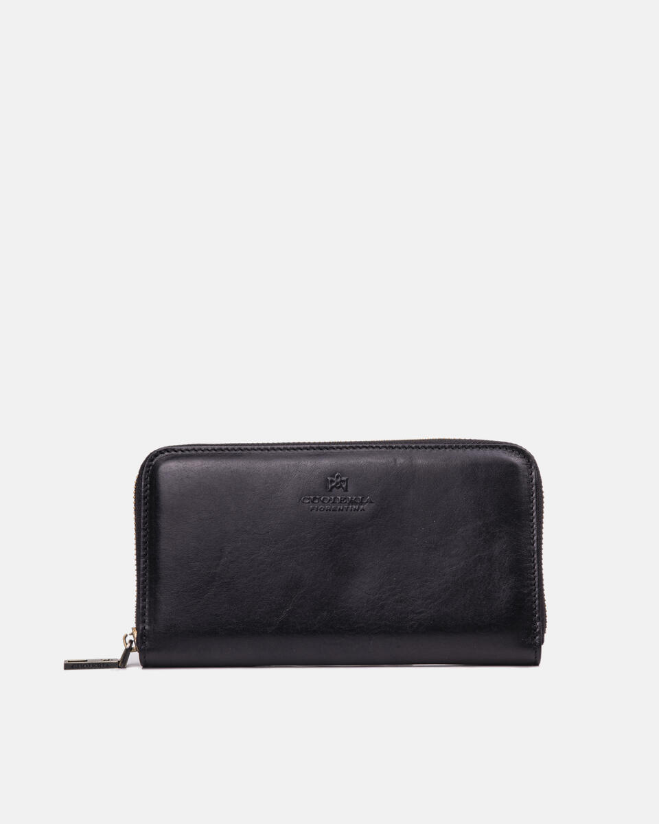 Brieftasche mit Reißverschluss Schwarz  - Damen Brieftaschen - Brieftaschen - Cuoieria Fiorentina
