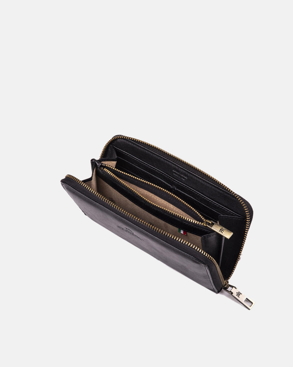 Brieftasche mit Reißverschluss Schwarz  - Damen Brieftaschen - Brieftaschen - Cuoieria Fiorentina