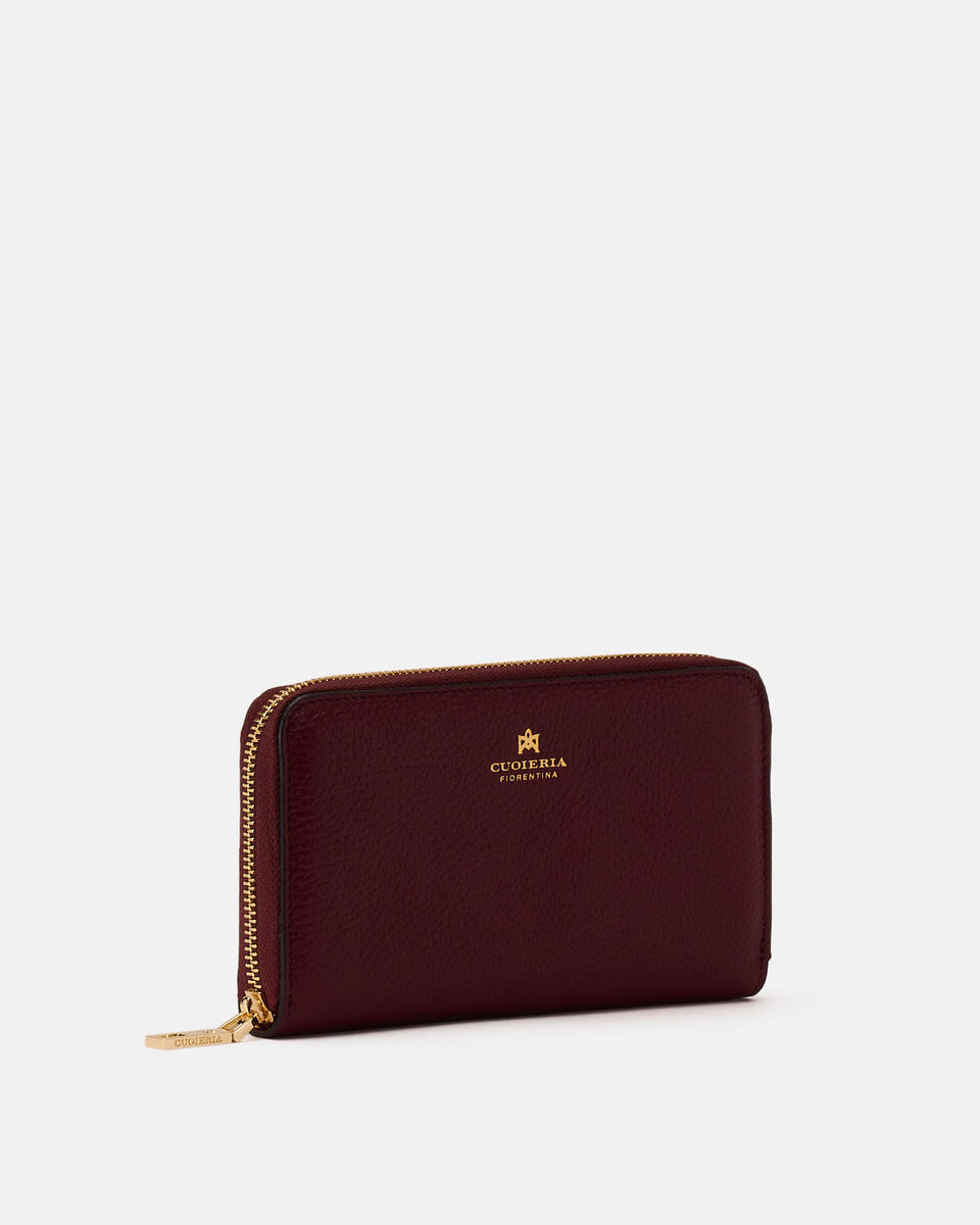 Brieftasche mit Reißverschluss Bordeaux  - Cuoieria Fiorentina