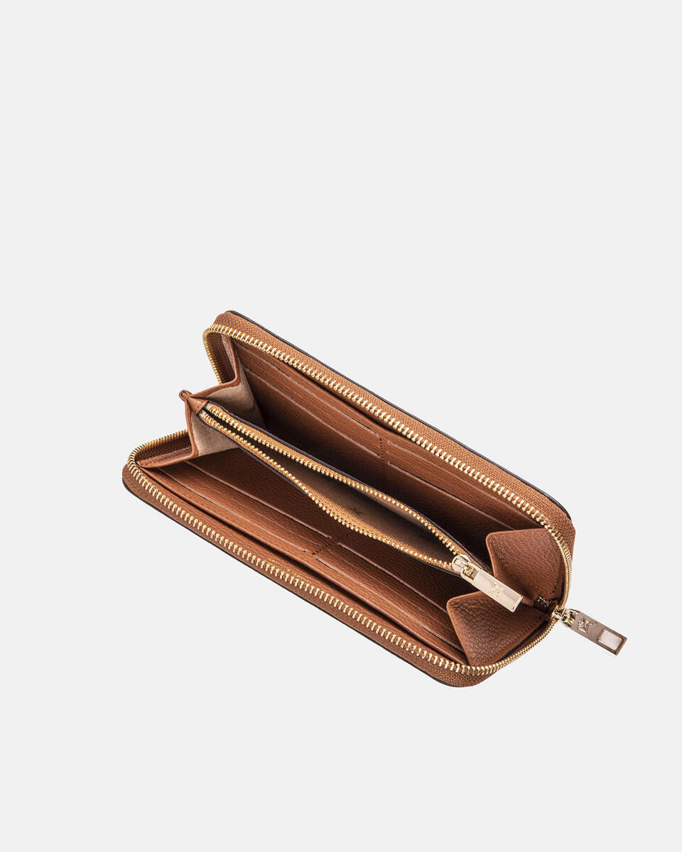 Brieftasche mit Reißverschluss Karamell  - Damen Brieftaschen - Damen Brieftaschen - Brieftaschen - Cuoieria Fiorentina