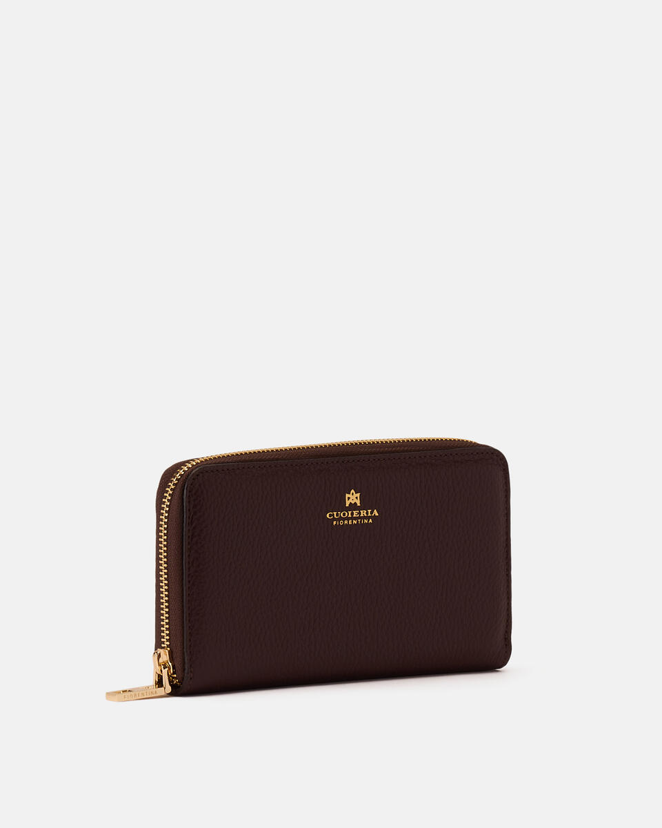 Brieftasche mit Reißverschluss Coffee  - Cuoieria Fiorentina