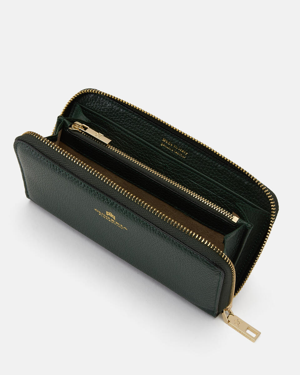 Brieftasche mit Reißverschluss Moos  - Cuoieria Fiorentina