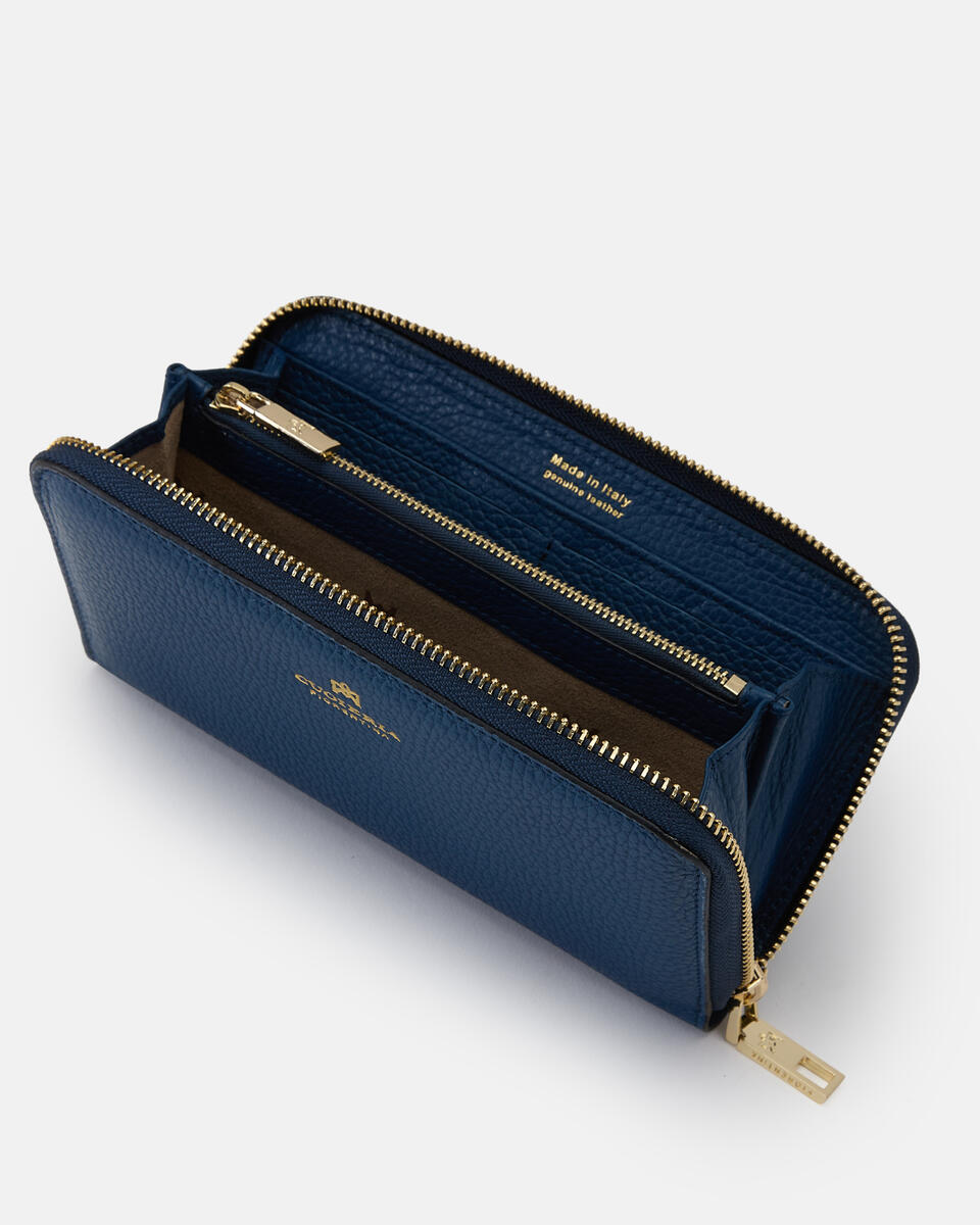 Brieftasche mit Reißverschluss Ozean  - Cuoieria Fiorentina