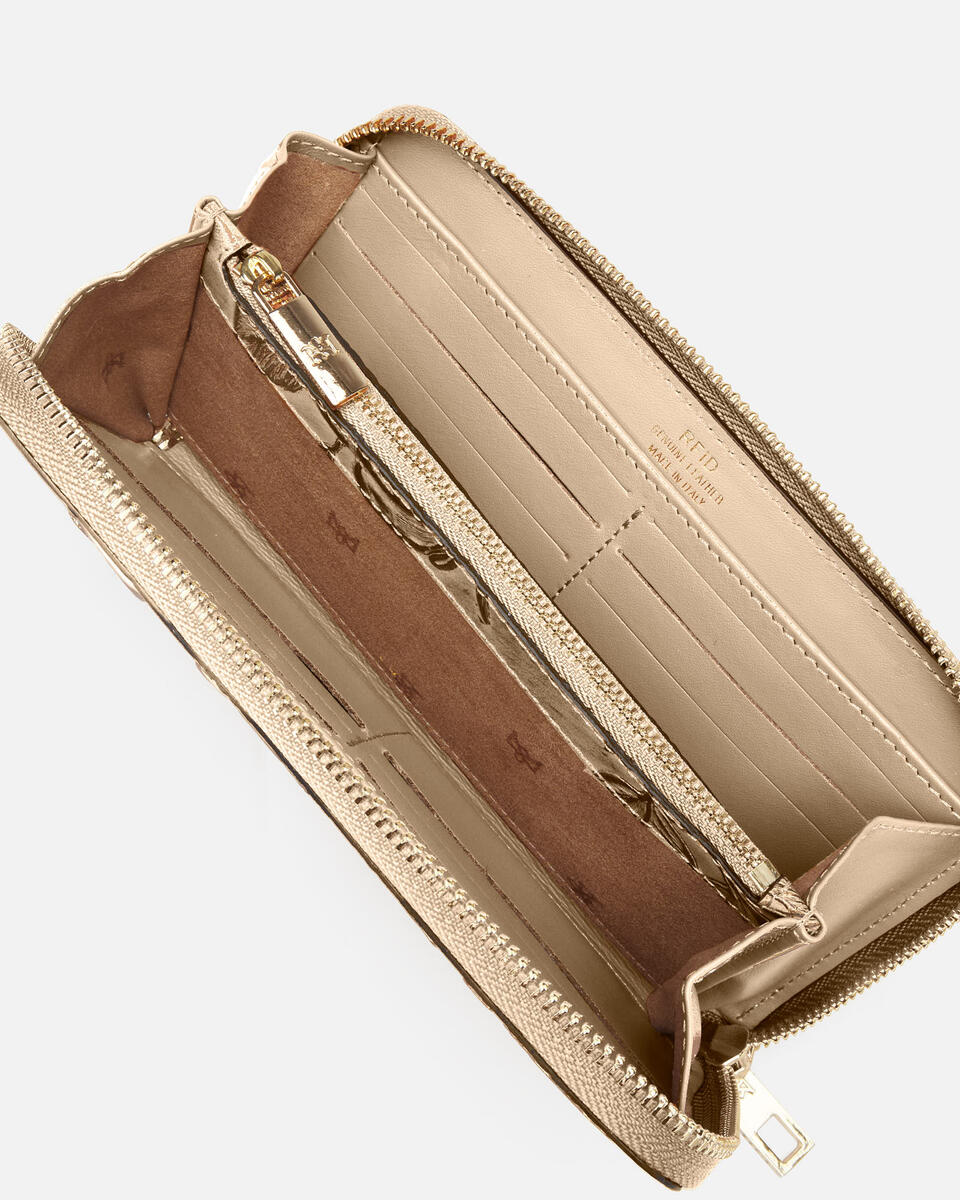 Brieftasche mit Reißverschluss Taupe  - Damen Brieftaschen - Damen Brieftaschen - Brieftaschen - Cuoieria Fiorentina