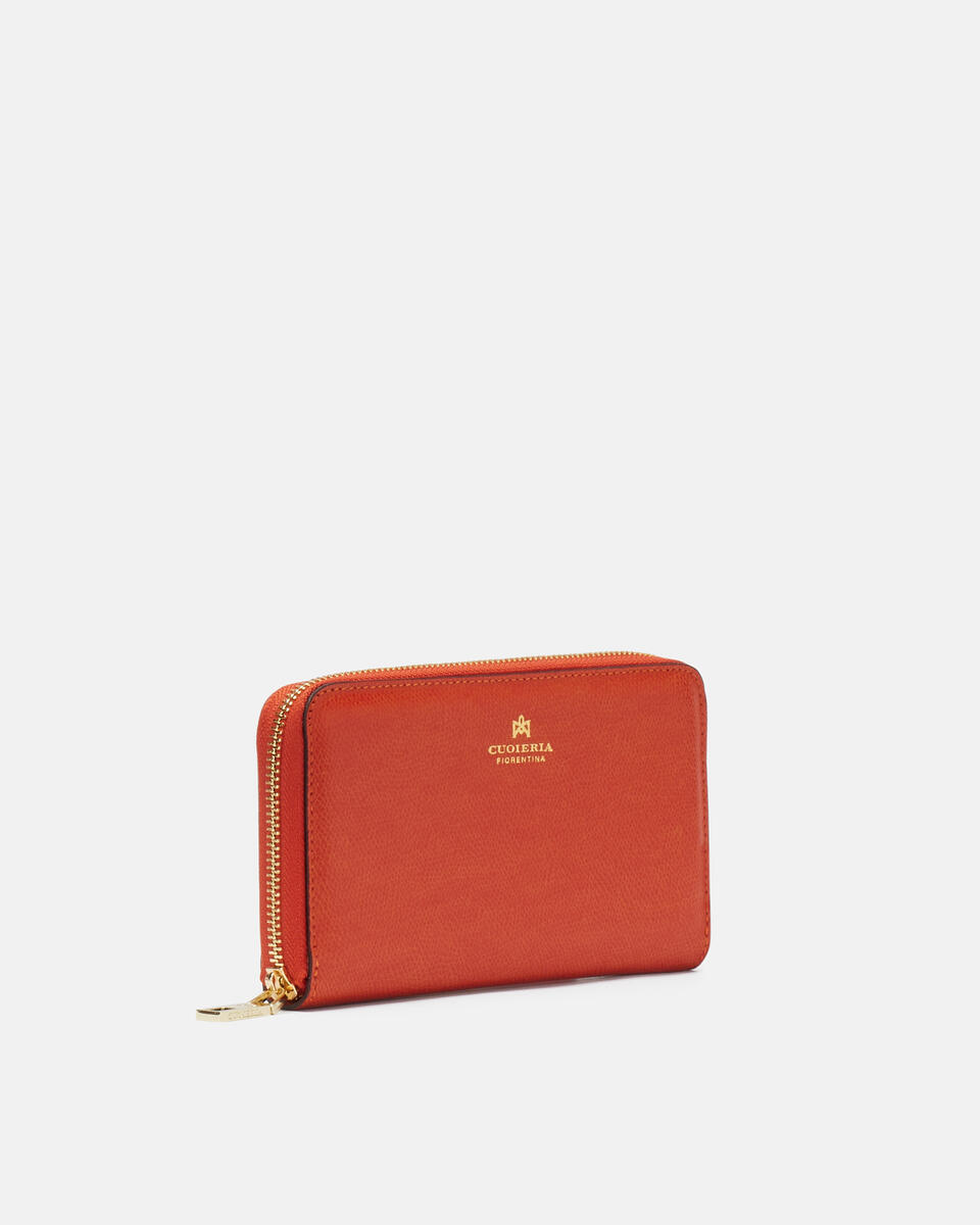 Brieftasche mit Reißverschluss Gebrannte orange  - Damen Brieftaschen - Brieftaschen - Cuoieria Fiorentina