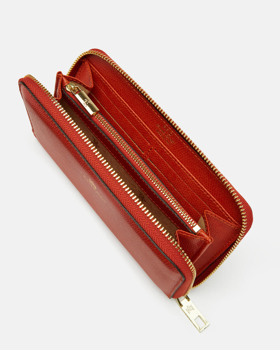 Brieftasche mit Reißverschluss Gebrannte orange  - Damen Brieftaschen - Brieftaschen - Cuoieria Fiorentina