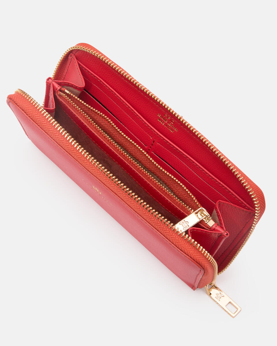 Brieftasche mit Reißverschluss Koralle  - Damen Brieftaschen - Brieftaschen - Cuoieria Fiorentina