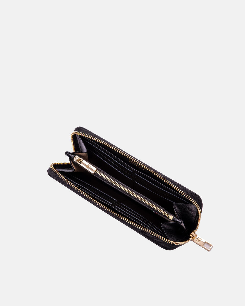 Brieftasche mit Reißverschluss Schwarz  - Damen Brieftaschen - Damen Brieftaschen - Brieftaschen - Cuoieria Fiorentina