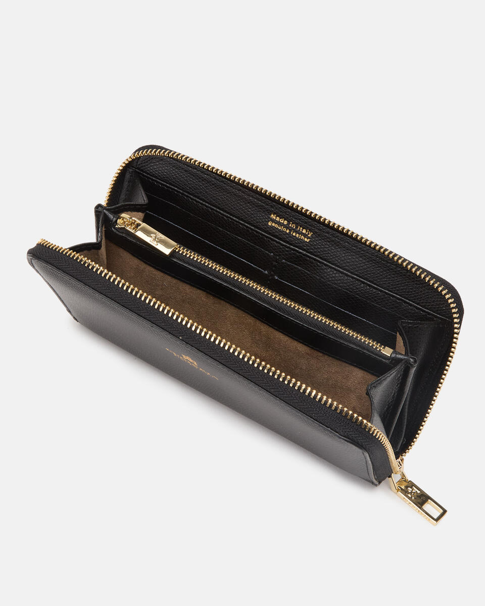 Brieftasche mit Reißverschluss Schwarz  - Damen Brieftaschen - Damen Brieftaschen - Brieftaschen - Cuoieria Fiorentina