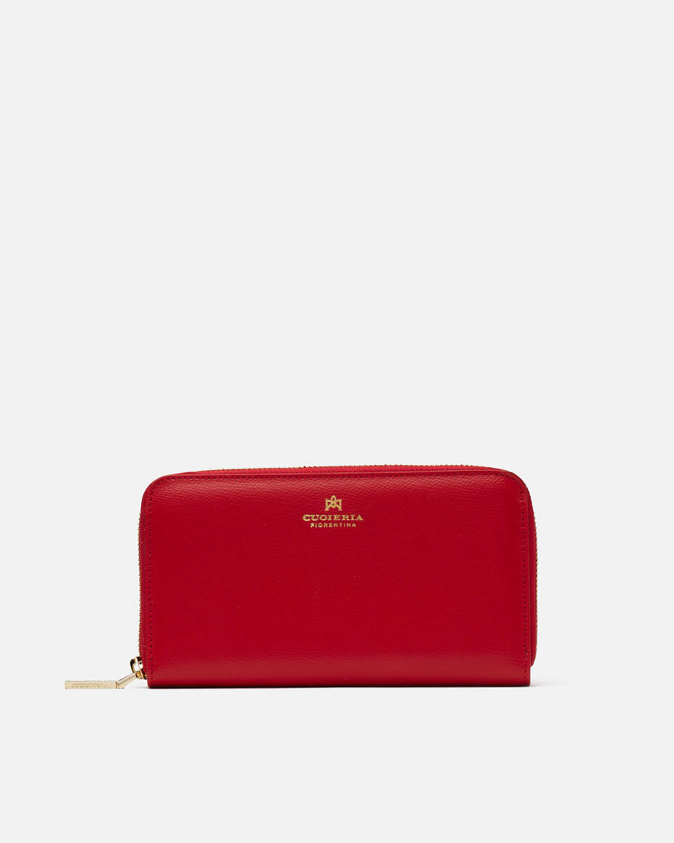 Brieftasche mit Reißverschluss Rot  - Damen Brieftaschen - Damen Brieftaschen - Brieftaschen - Cuoieria Fiorentina