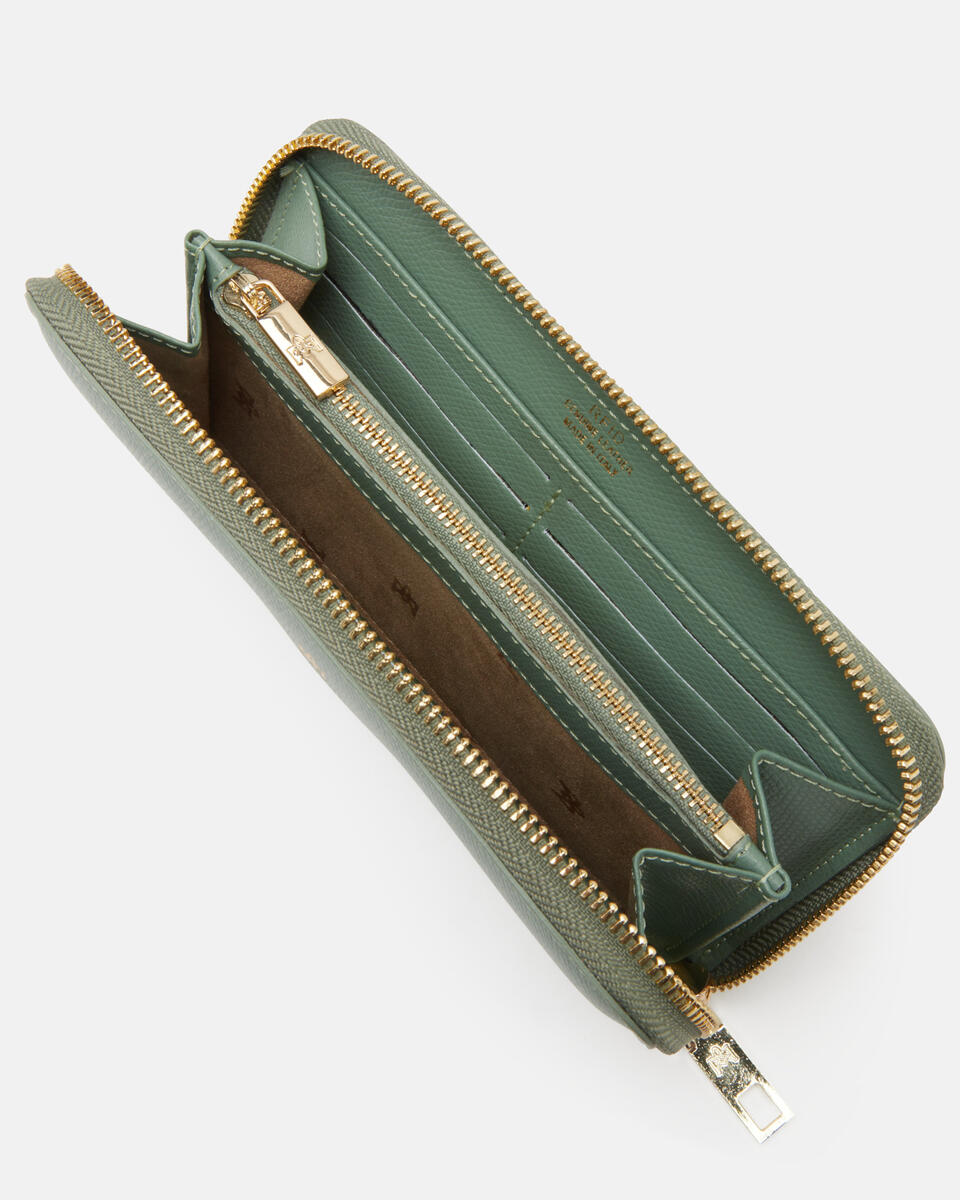 Brieftasche mit Reißverschluss Salbei  - Damen Brieftaschen - Brieftaschen - Cuoieria Fiorentina