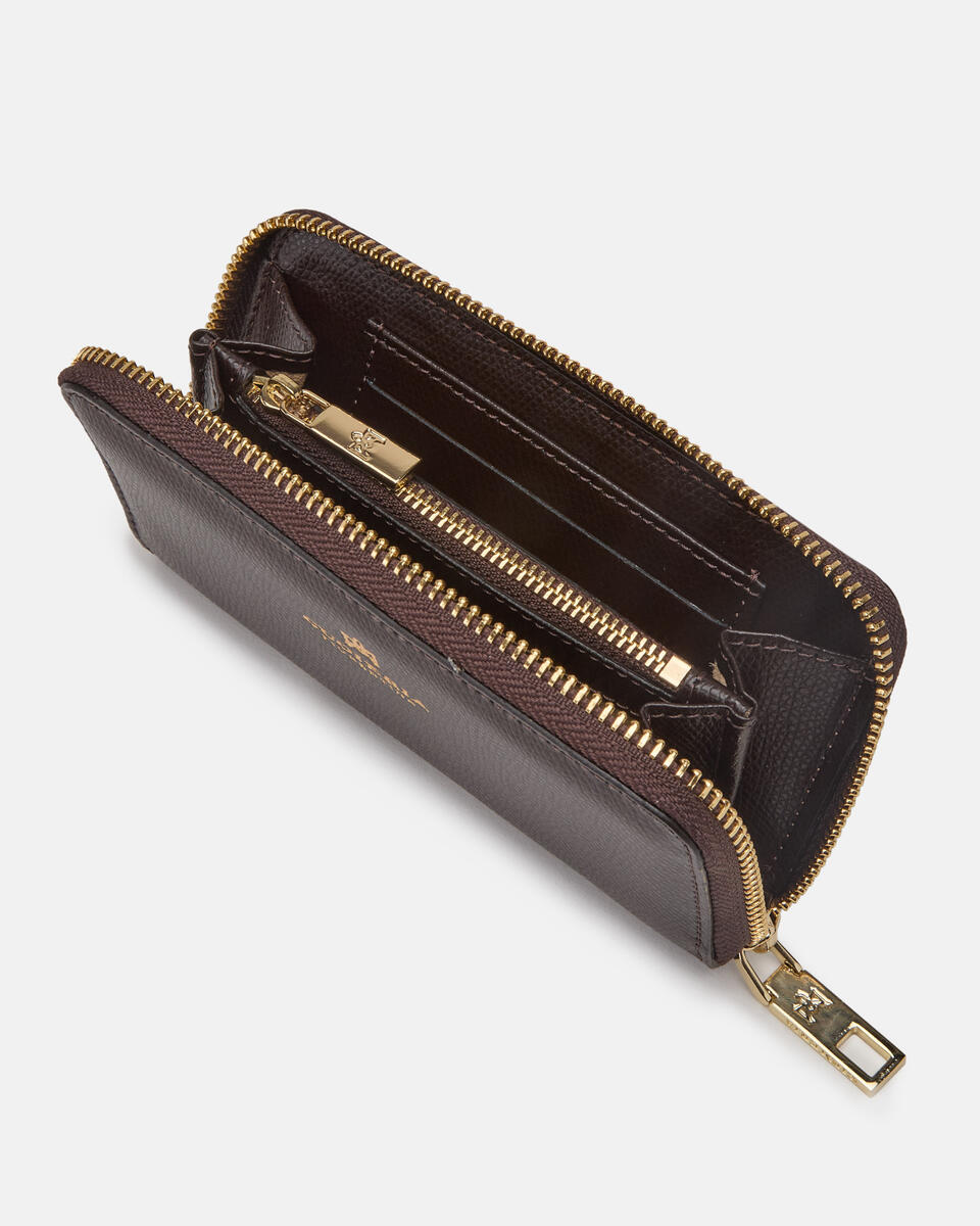 Brieftasche mit Reißverschluss Dunkelbraun  - Damen Brieftaschen - Damen Brieftaschen - Brieftaschen - Cuoieria Fiorentina