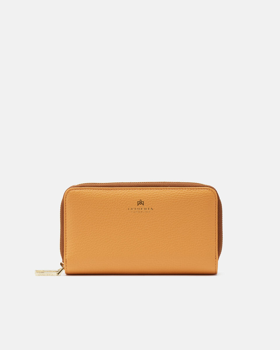 Brieftasche mit doppeltem Reißverschluss Apricot  - Damen Brieftaschen - Damen Brieftaschen - Brieftaschen - Cuoieria Fiorentina