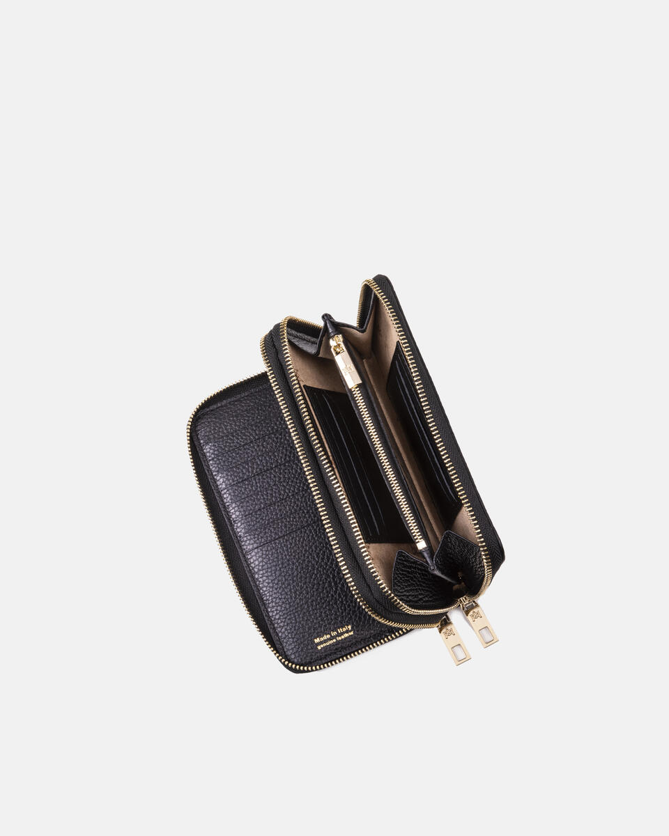 Brieftasche mit doppeltem Reißverschluss Schwarz  - Damen Brieftaschen - Brieftaschen - Cuoieria Fiorentina