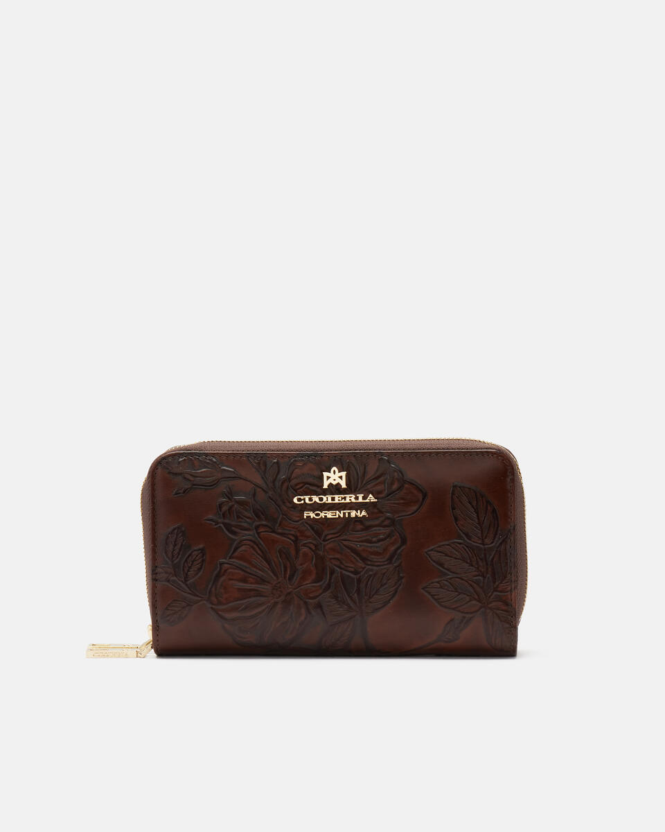 Brieftasche mit doppeltem Reißverschluss Mahagoni  - Damen Brieftaschen - Brieftaschen - Cuoieria Fiorentina