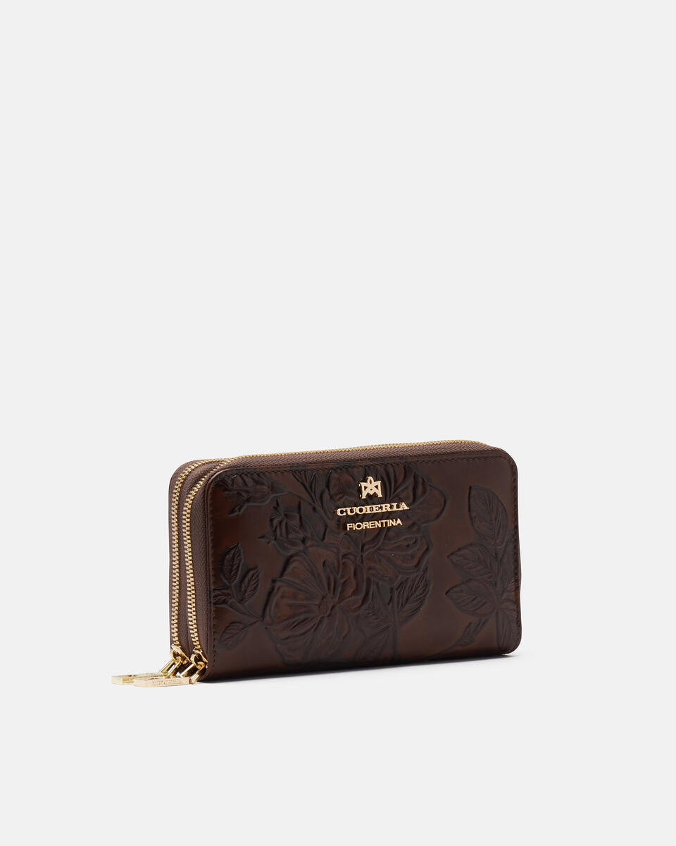 Brieftasche mit doppeltem Reißverschluss Mahagoni  - Damen Brieftaschen - Brieftaschen - Cuoieria Fiorentina