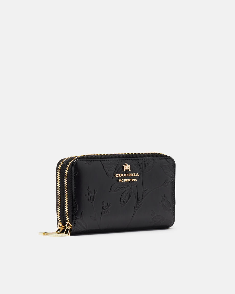 Brieftasche mit doppeltem Reißverschluss Schwarz  - Damen Brieftaschen - Brieftaschen - Cuoieria Fiorentina