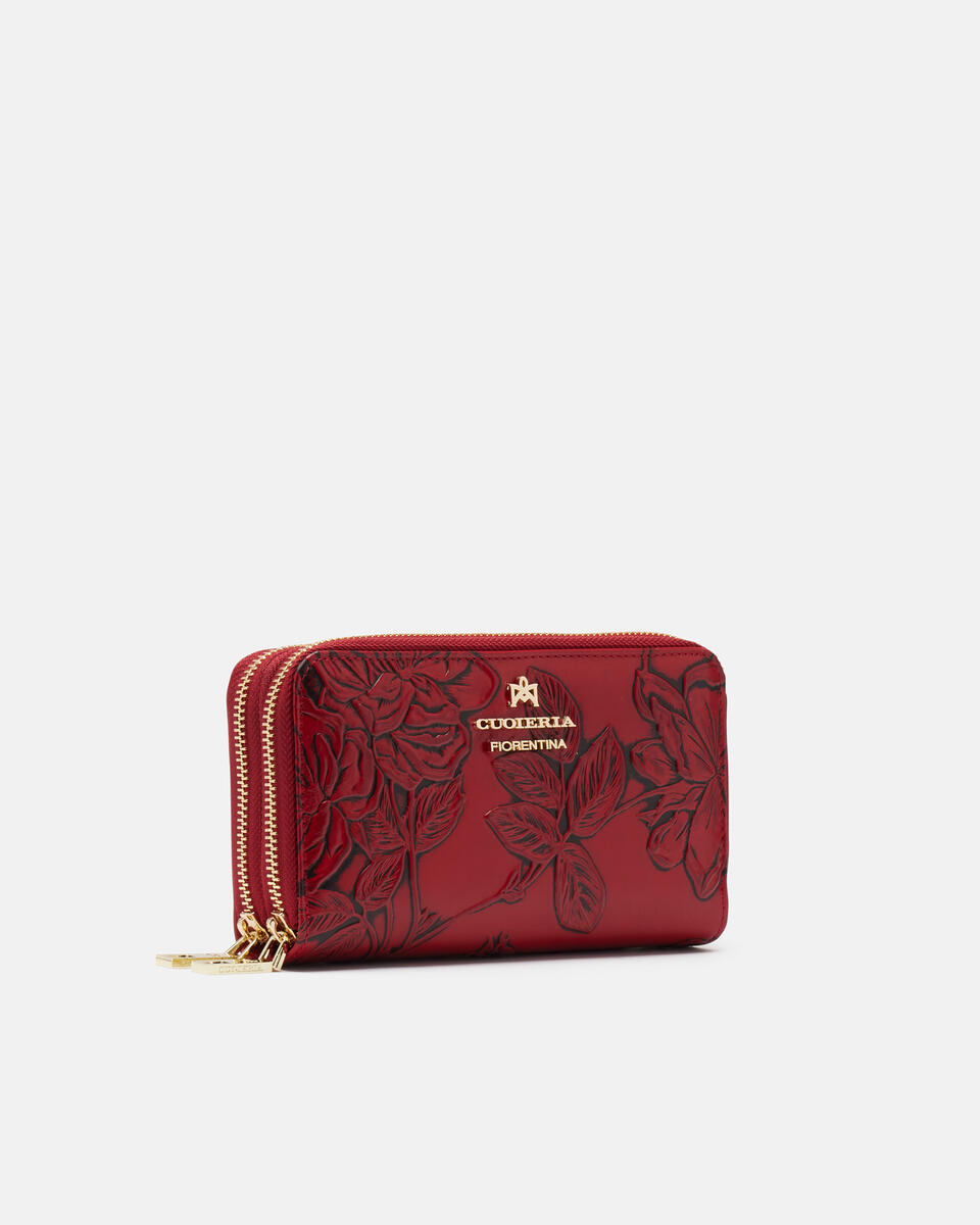 Brieftasche mit doppeltem Reißverschluss Rot  - Damen Brieftaschen - Brieftaschen - Cuoieria Fiorentina