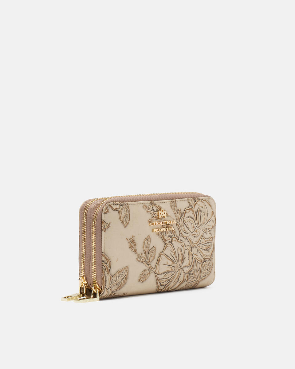Brieftasche mit doppeltem Reißverschluss Taupe  - Damen Brieftaschen - Brieftaschen - Cuoieria Fiorentina