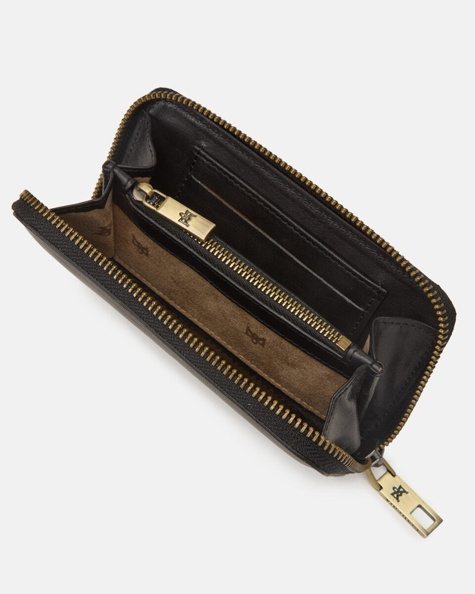 MINI BRIEFTASCHE MIT REISSVERSCHLUSS Schwarz  - Damen Brieftaschen - Damen Brieftaschen - Brieftaschen - Cuoieria Fiorentina