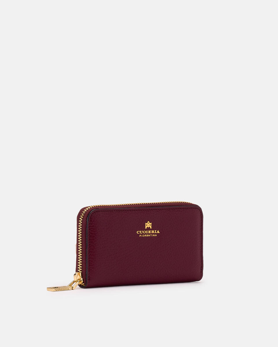 MINI BRIEFTASCHE MIT REISSVERSCHLUSS Bordeaux  - Cuoieria Fiorentina