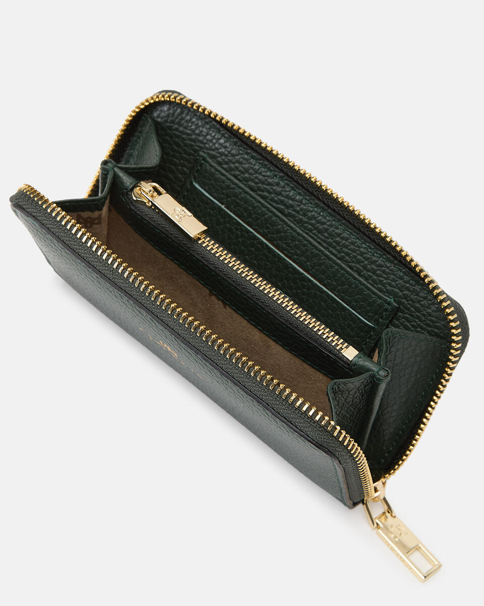 MINI BRIEFTASCHE MIT REISSVERSCHLUSS Moos  - Cuoieria Fiorentina