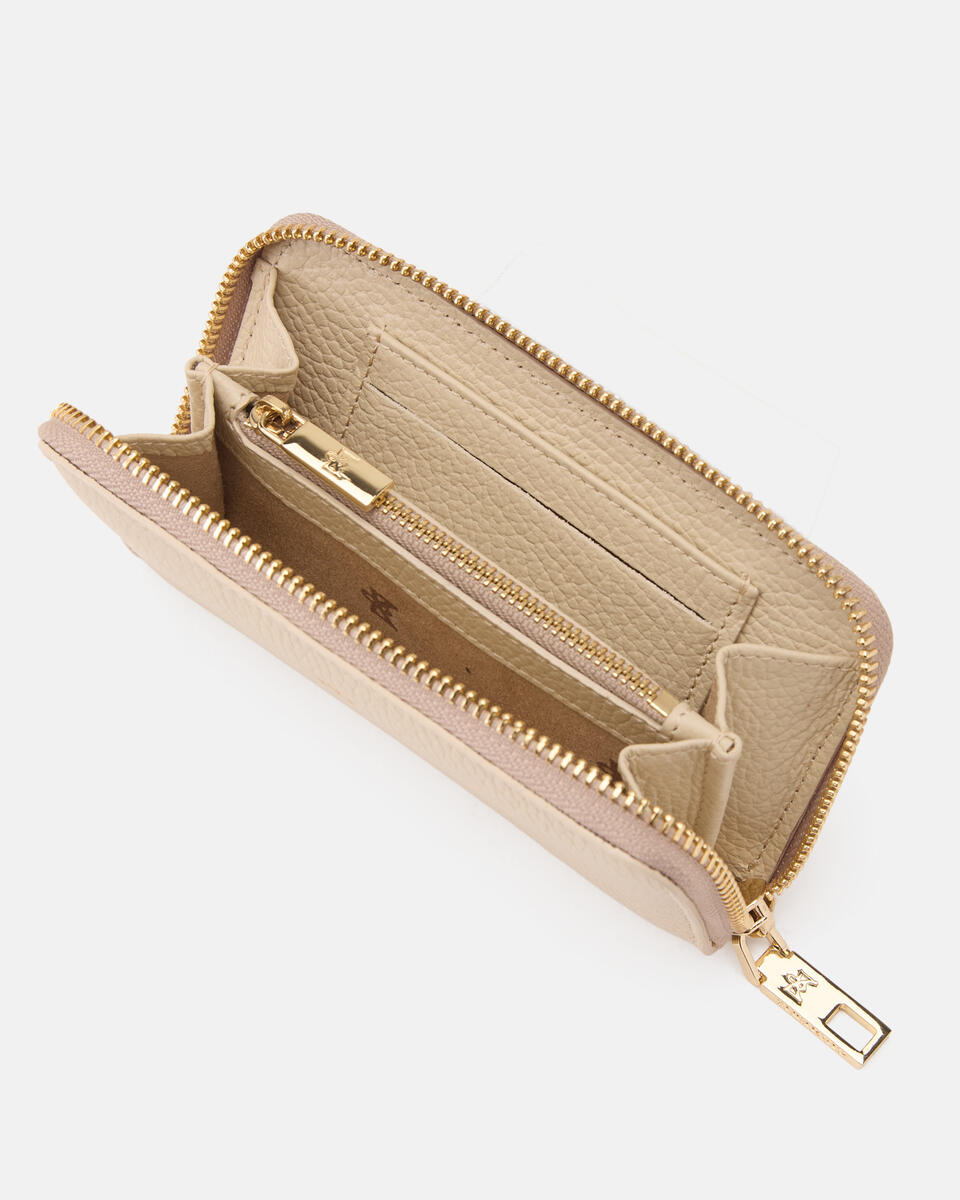MINI BRIEFTASCHE MIT REISSVERSCHLUSS Prosecco  - Damen Brieftaschen - Brieftaschen - Cuoieria Fiorentina