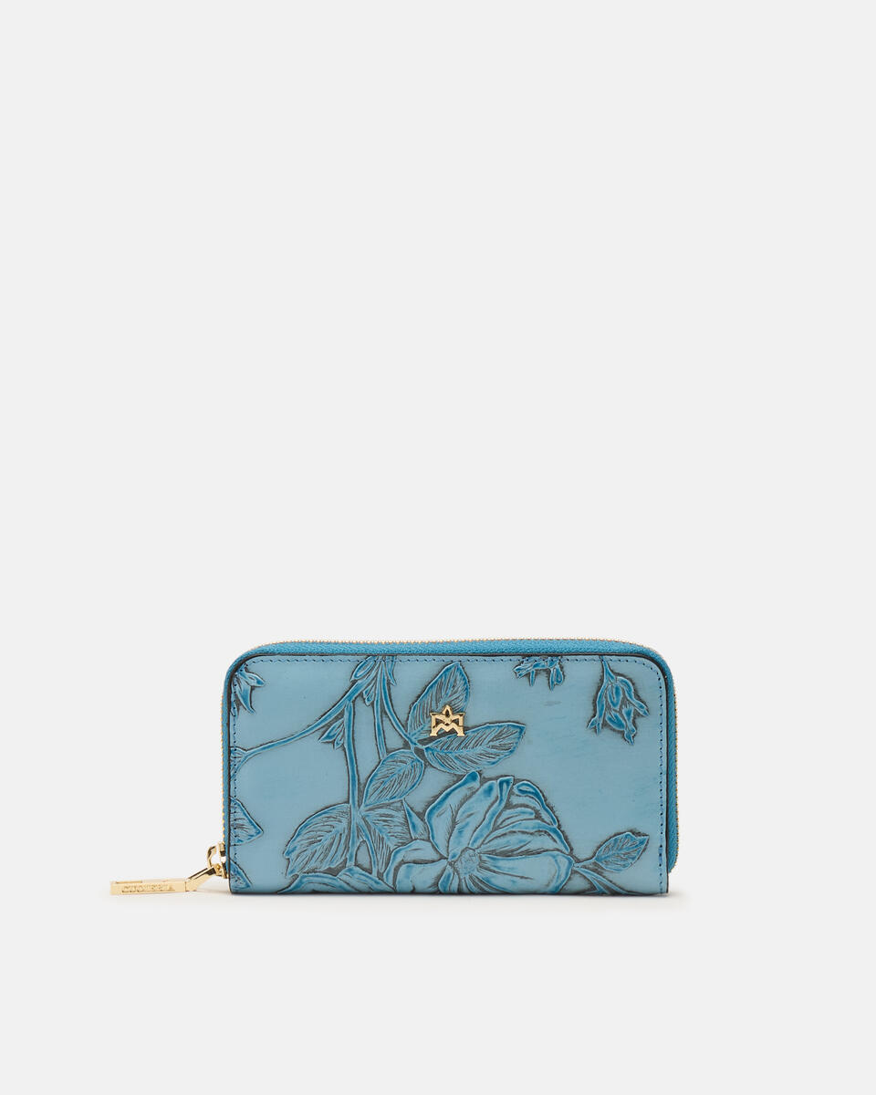 MINI BRIEFTASCHE MIT REISSVERSCHLUSS Hellblau  - Damen Brieftaschen - Damen Brieftaschen - Brieftaschen - Cuoieria Fiorentina