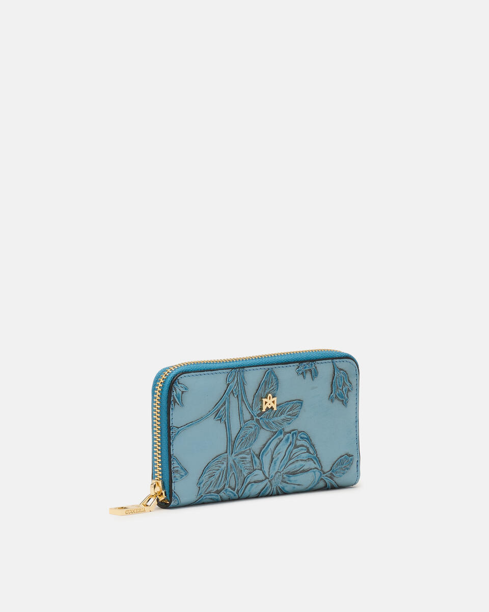 MINI BRIEFTASCHE MIT REISSVERSCHLUSS Hellblau  - Damen Brieftaschen - Damen Brieftaschen - Brieftaschen - Cuoieria Fiorentina